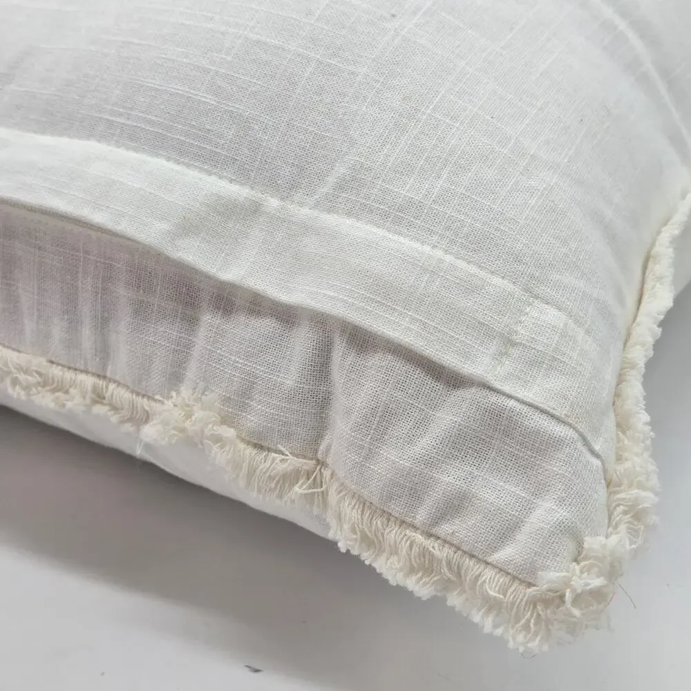 Coastal Collection Ivory Beaded SHELL Pillow NEW! Fringe Trim Oceanside Nautical